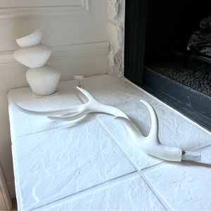 🤍 Deer white horn home decor Metal Sculpture Large Size Decorative table Art